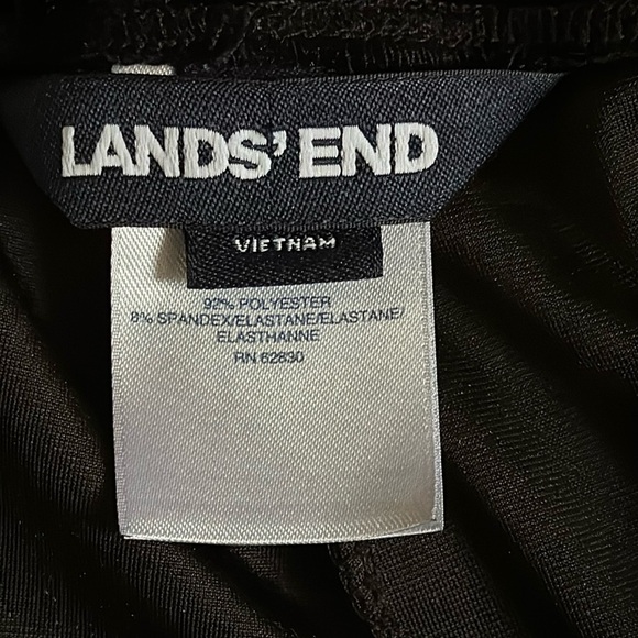 Lands’ End Black Velvet Pants Pockets Comfortable Elastic Waistband MP 10-12 - Picture 3 of 8